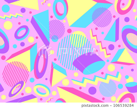 Colorful Vector Seamless Pattern Geometric Shapes Stock Vector