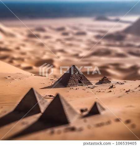 放置在沙漠中的金字塔模型 Generative AI 放置在沙漠中的金字塔模型 Generative AI 106539405