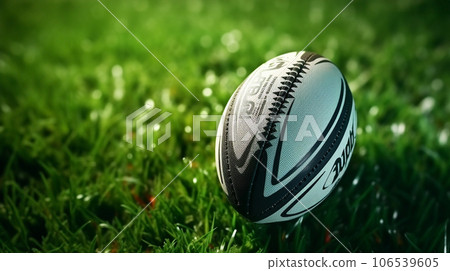 rugby ball on the grass 106539605