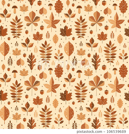Autumn Leaves Geometric Seamless Pattern 106539689