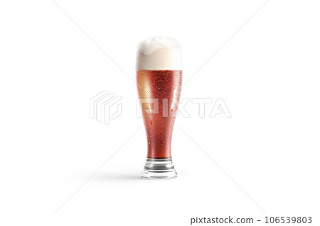 Blank transparent red beer glass mockup, front view Blank transparent red beer glass mockup, front view 106539803