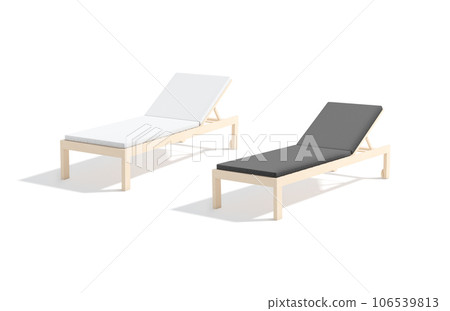Blank black and white hotel lounger mockup, half-turned view Blank black and white hotel lounger mockup, half-turned view 106539813