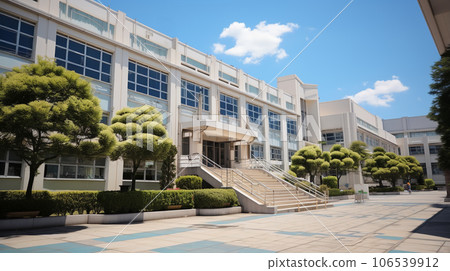 Blue sky and school building Blue sky and school building 106539912
