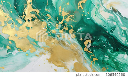 綠色、白色和金色紋理背景材料生成AI 106540268