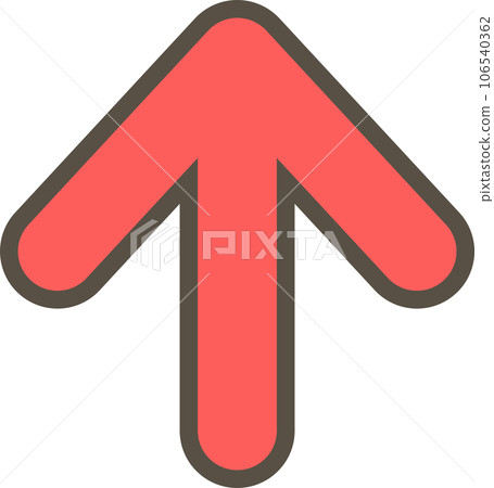 Simple illustration of an upward red arrow 106540362