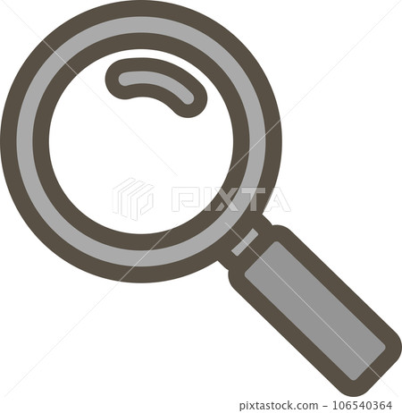 Cute simple illustration icon with magnifying glass Cute simple illustration icon with magnifying glass 106540364