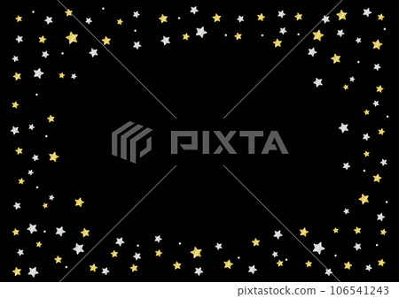 Black background stars glitter gold and silver 106541243