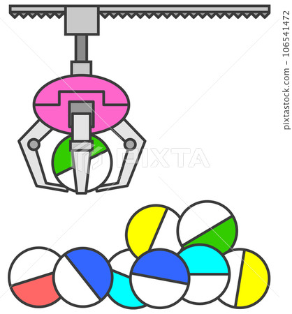 遊戲插圖，您可以通過用起重機將獎品吊到膠囊中來贏得獎品 106541472