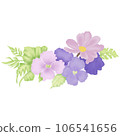 Watercolor illustration of Pastel Branch with pinkish-purple Flowers 106541656