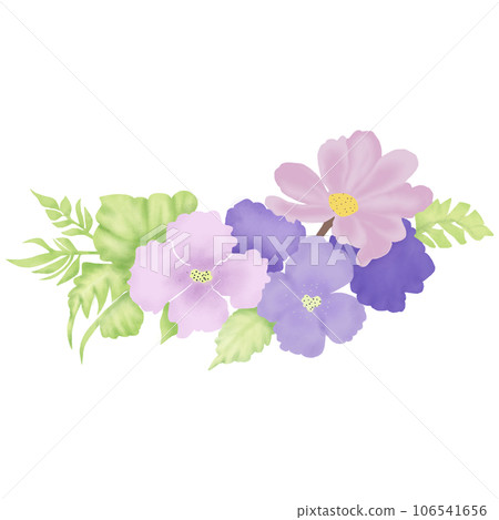 Watercolor illustration of Pastel Branch with pinkish-purple Flowers Watercolor illustration of Pastel Branch with pinkish-purple Flowers 106541656
