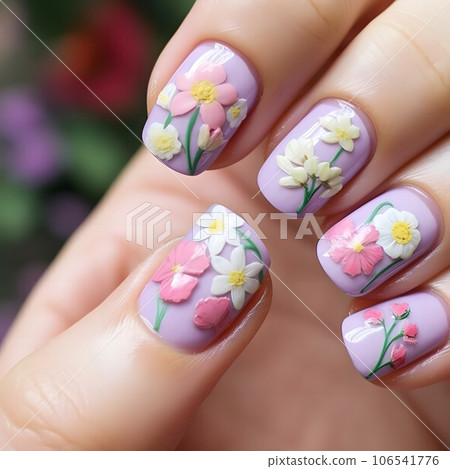 花卉設計美甲生成人工智能 106541776