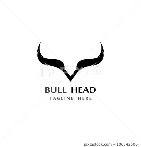bull head horn icon template bull head horn icon template 106542500