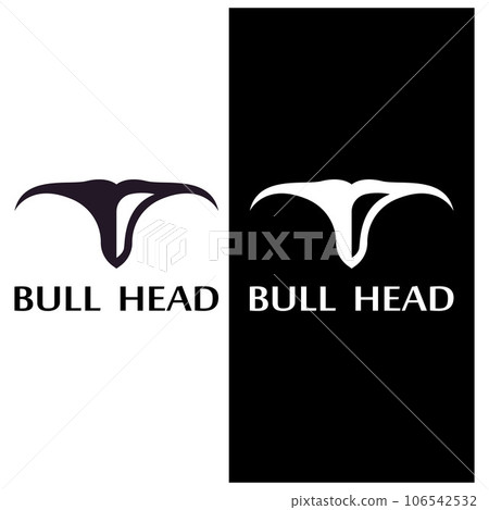 bull head horn icon template 106542532