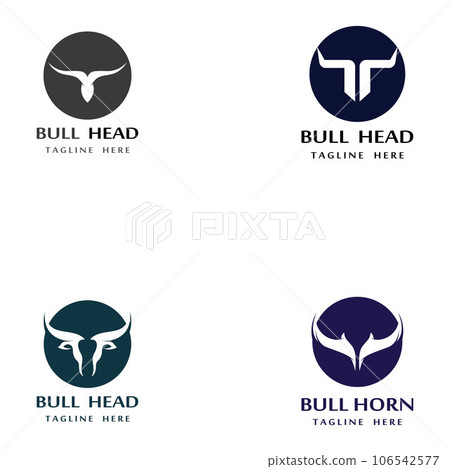 bull head horn icon template 106542577