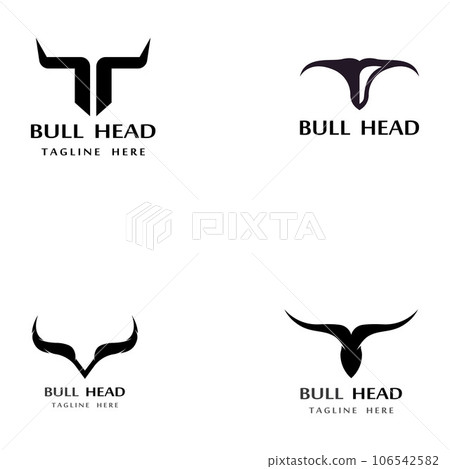 bull head horn icon template 106542582