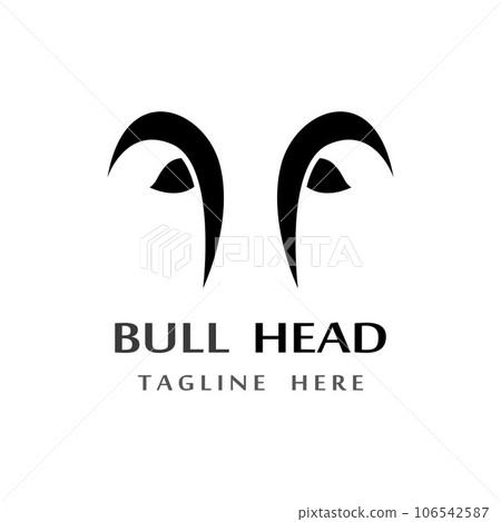 bull head horn icon template 106542587