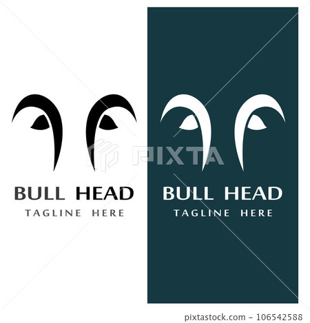 bull head horn icon template 106542588