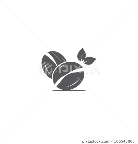 coffee bean icon vector 106543003