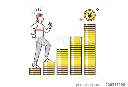 一個女人用她攢下的錢爬樓梯 106543298