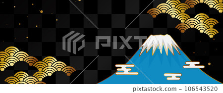 Luxury Mt. Fuji banner black and gold 106543520