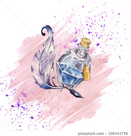 Watercolor hand painted books illustration. Wizard concept. Halloween themed design. cute cats, magical attributes. for the design of postcards, websites Watercolor hand painted books illustration. Wizard concept. Halloween themed design. cute cats, magical attributes. for the design of postcards, websites 106543756