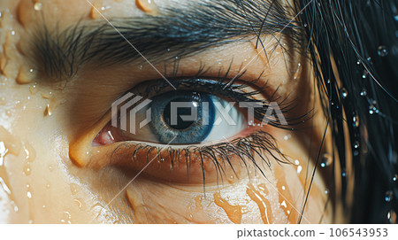 Eyes of a sweaty woman 106543953