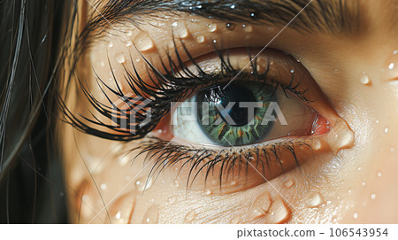 Eyes of a sweaty woman 106543954