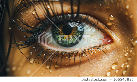 Eyes of a sweaty woman 106543955