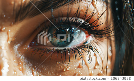 Eyes of a sweaty woman 106543958