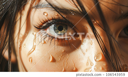 Eyes of a sweaty woman 106543959