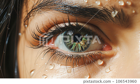 Eyes of a sweaty woman 106543960