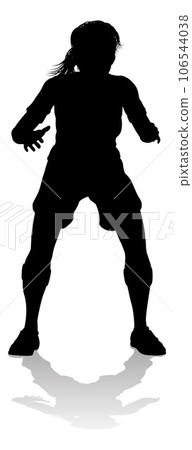 Female Soccer Football Player Woman Silhouette Female Soccer Football Player Woman Silhouette 106544038