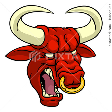 Bull Minotaur Longhorn Monster Cow Mascot Cartoon 106544053