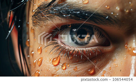 Eyes of a sweaty man 106544054