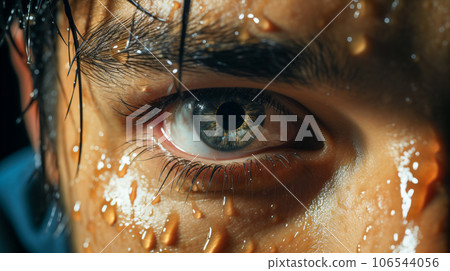 Eyes of a sweaty man 106544056