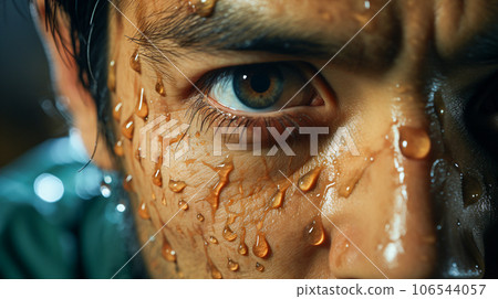 Eyes of a sweaty man 106544057
