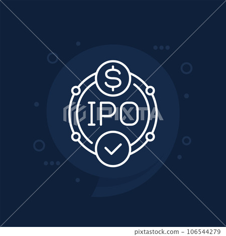 IPO icon, Initial public offering line vector IPO icon, Initial public offering line vector 106544279