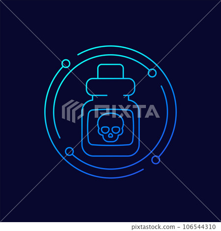 poison bottle icon, linear design 106544310