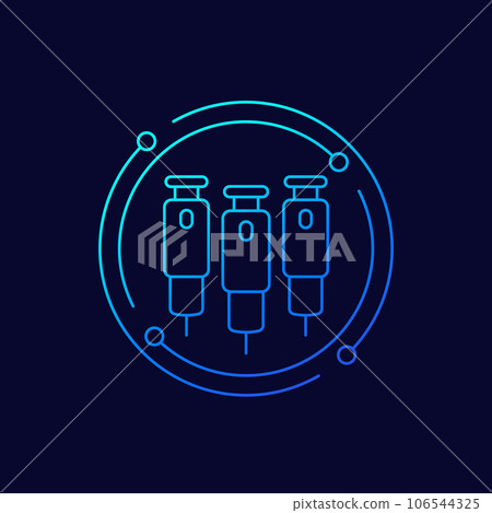 insulin pens icon, linear design 106544325