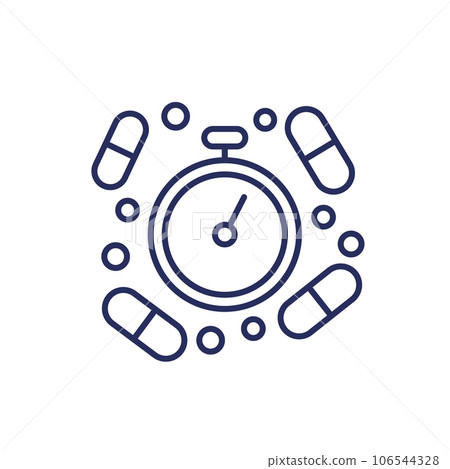 medication time line icon with pills medication time line icon with pills 106544328