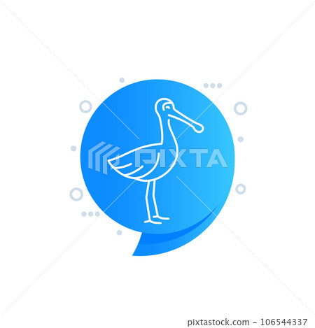 spoonbill line icon, vector art 106544337
