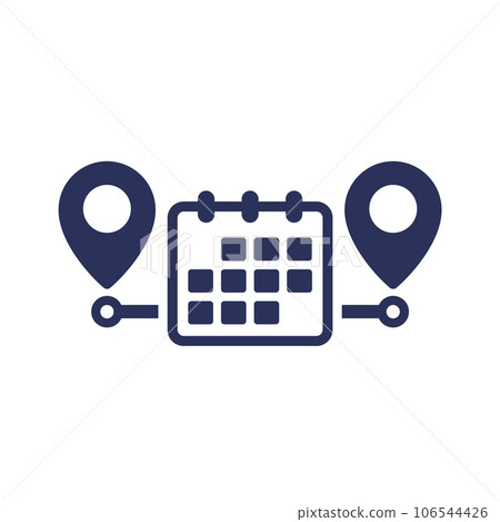 delivery schedule, calendar icon on white 106544426