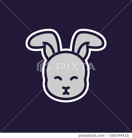 Bunny, rabbit icon, vector sticker design Bunny, rabbit icon, vector sticker design 106544428