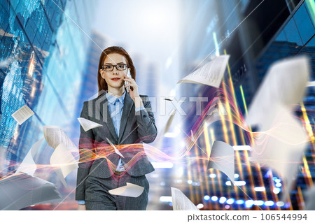 Business and innovation concept . Mixed media 106544994