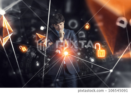 Cyber security concept . Mixed media Cyber security concept . Mixed media 106545091