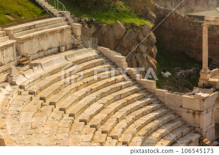 Stone steps of amphitheater, Plovdiv Bulgaria Stone steps of amphitheater, Plovdiv Bulgaria 106545173