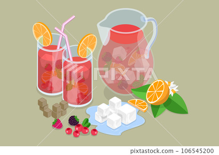 3D Isometric Flat Vector Conceptual Illustration of Sangria 106545200