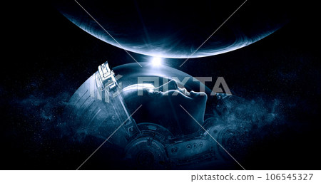 Astronaut at spacewalk . Mixed media 106545327