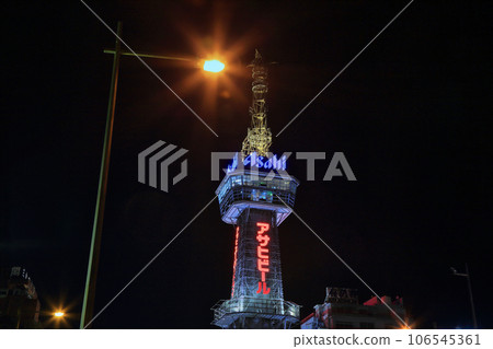 Night view of Beppu Tower (Before renovation / November 2021 / Beppu City, Oita Prefecture) 106545361