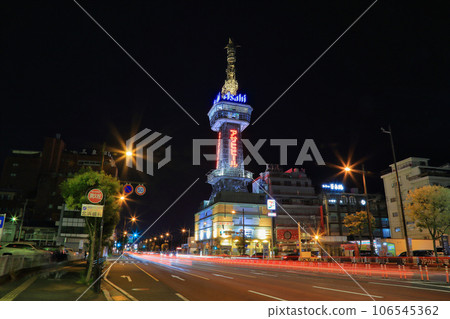 Night view of Beppu Tower (Before renovation / November 2021 / Beppu City, Oita Prefecture) 106545362